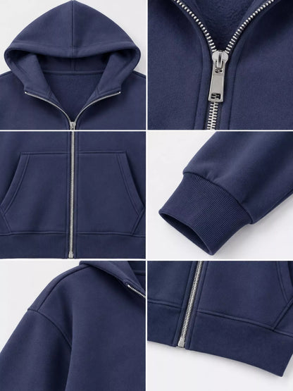 Plus size zip-up hoodie, view 16