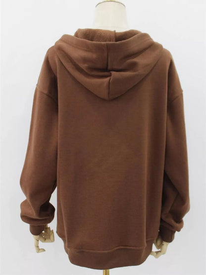 Plus size zip-up hoodie, view 3