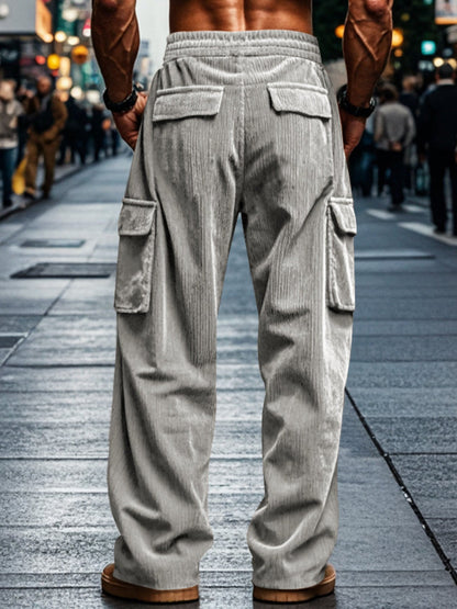 Men's Corduroy Cargo Pants Plus Size