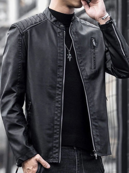 Men's Plus Size Zip Up Long Sleeve Jacket