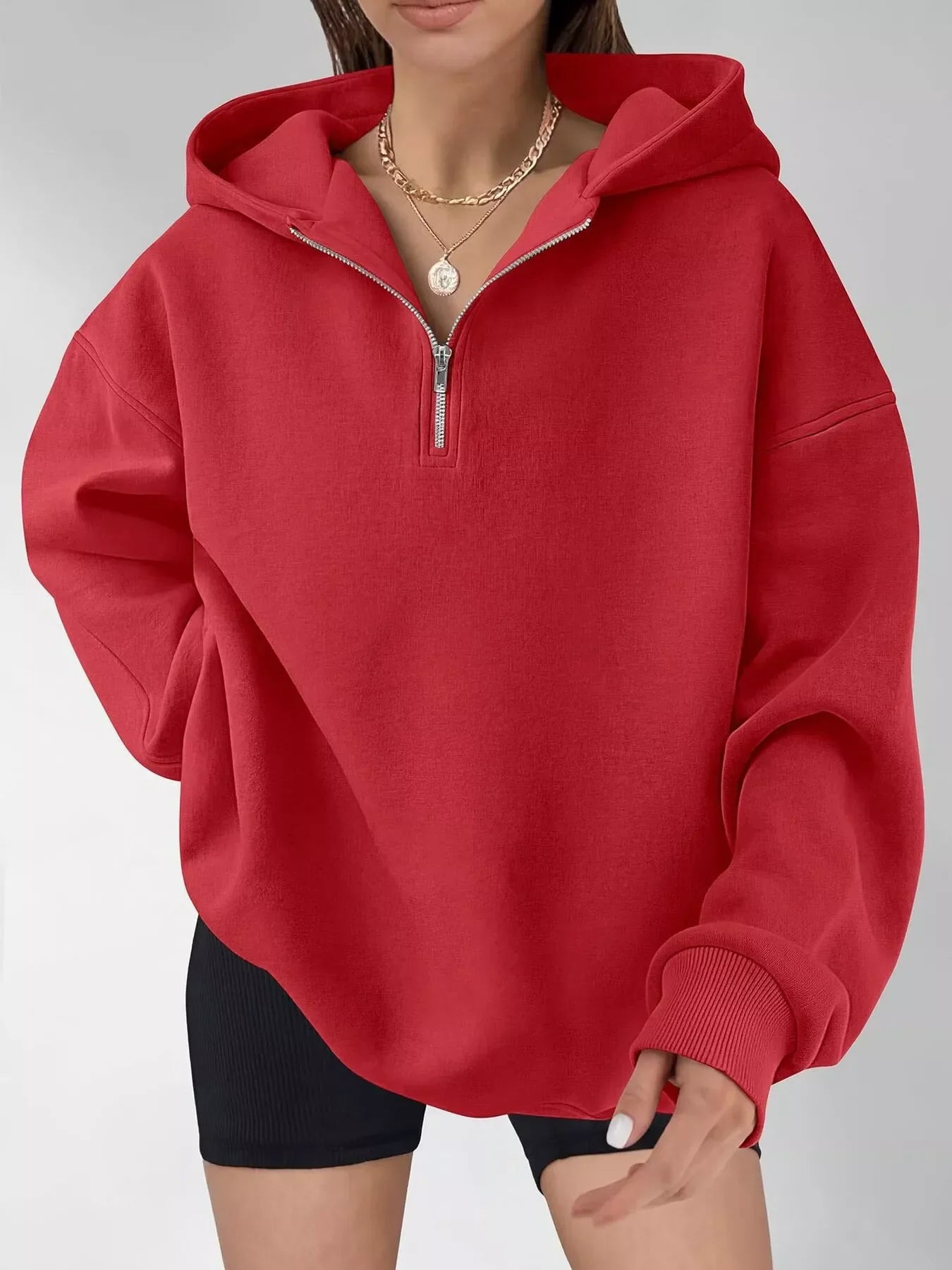 Oversized Quarter-Zip Hoodie
