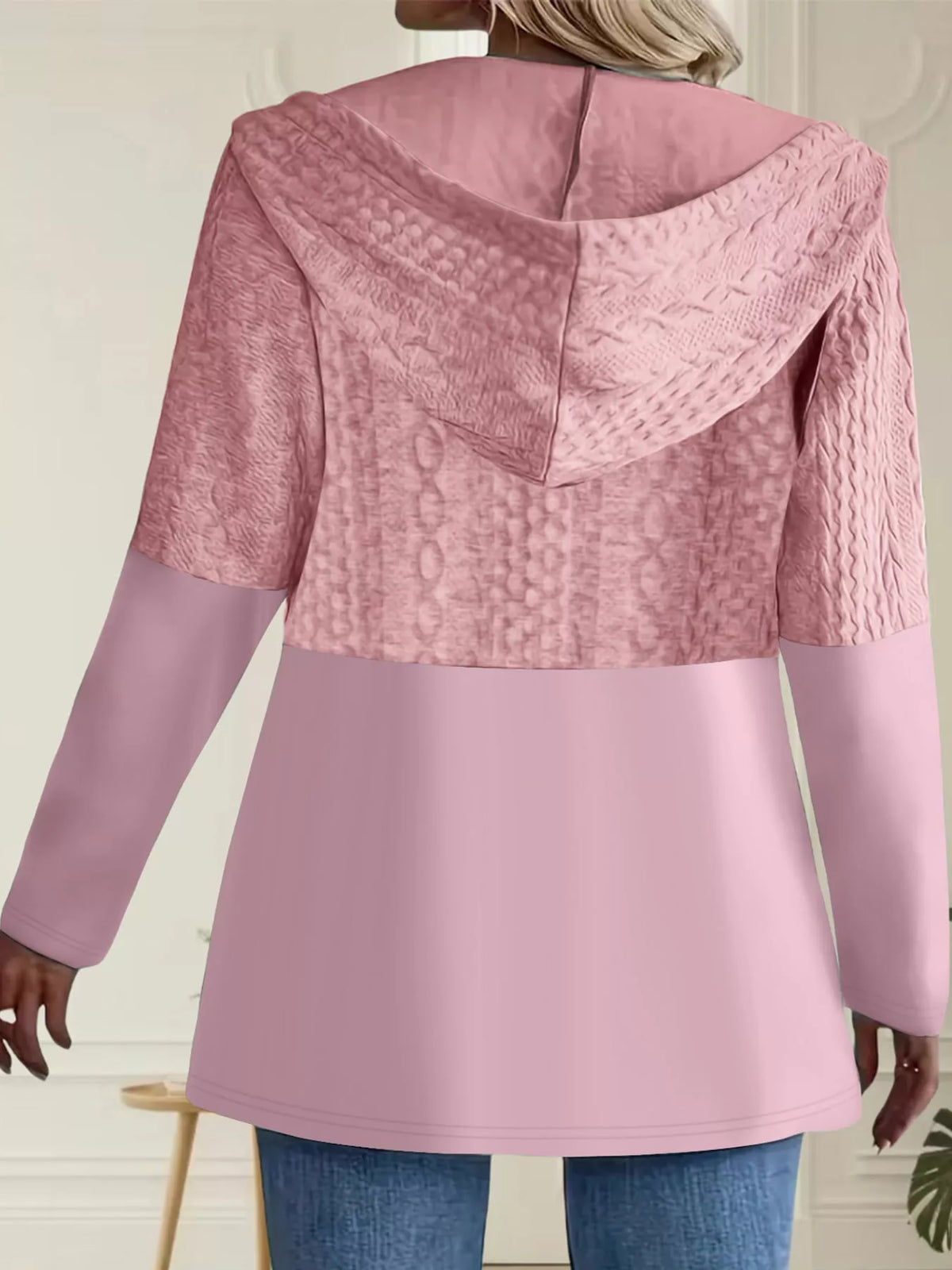 Plus size hooded zip jacket, view 19