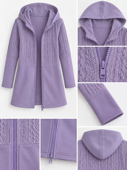 Plus size hooded zip jacket, view 16