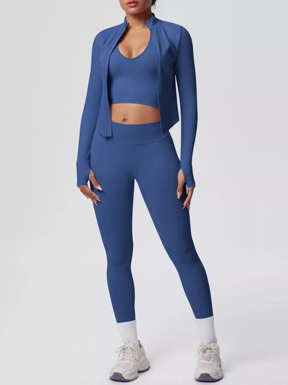 Tank, Zip-Up Jacket & Leggings Set