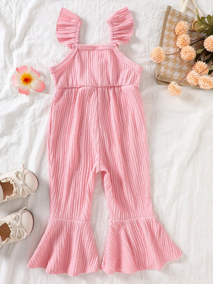 Children's Crochet Ruffle Trim Jumpsuit