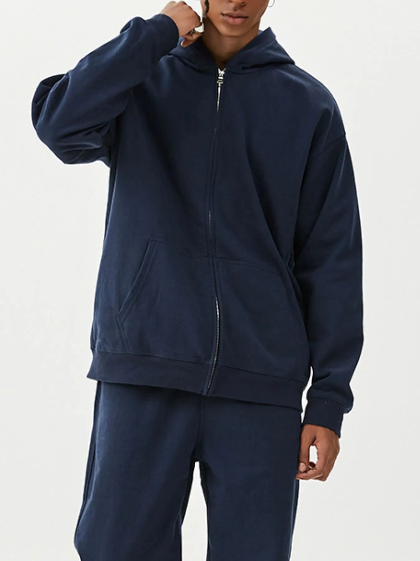 Men's Full Size Zip Up Long Sleeve Hoodie