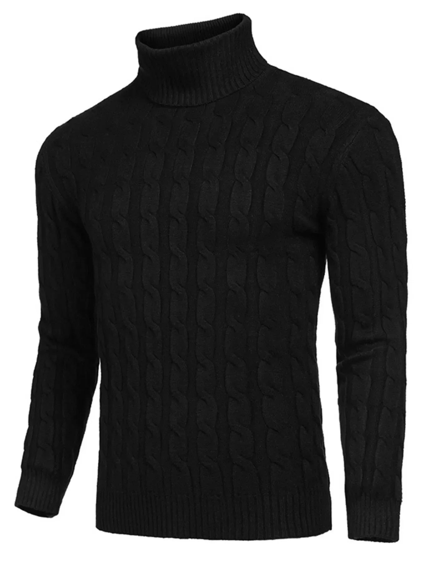 Men's Cable Knit Turtleneck Sweater