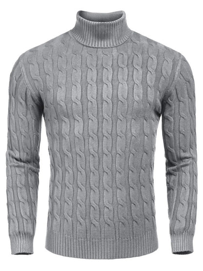 Men's Cable Knit Turtleneck Sweater