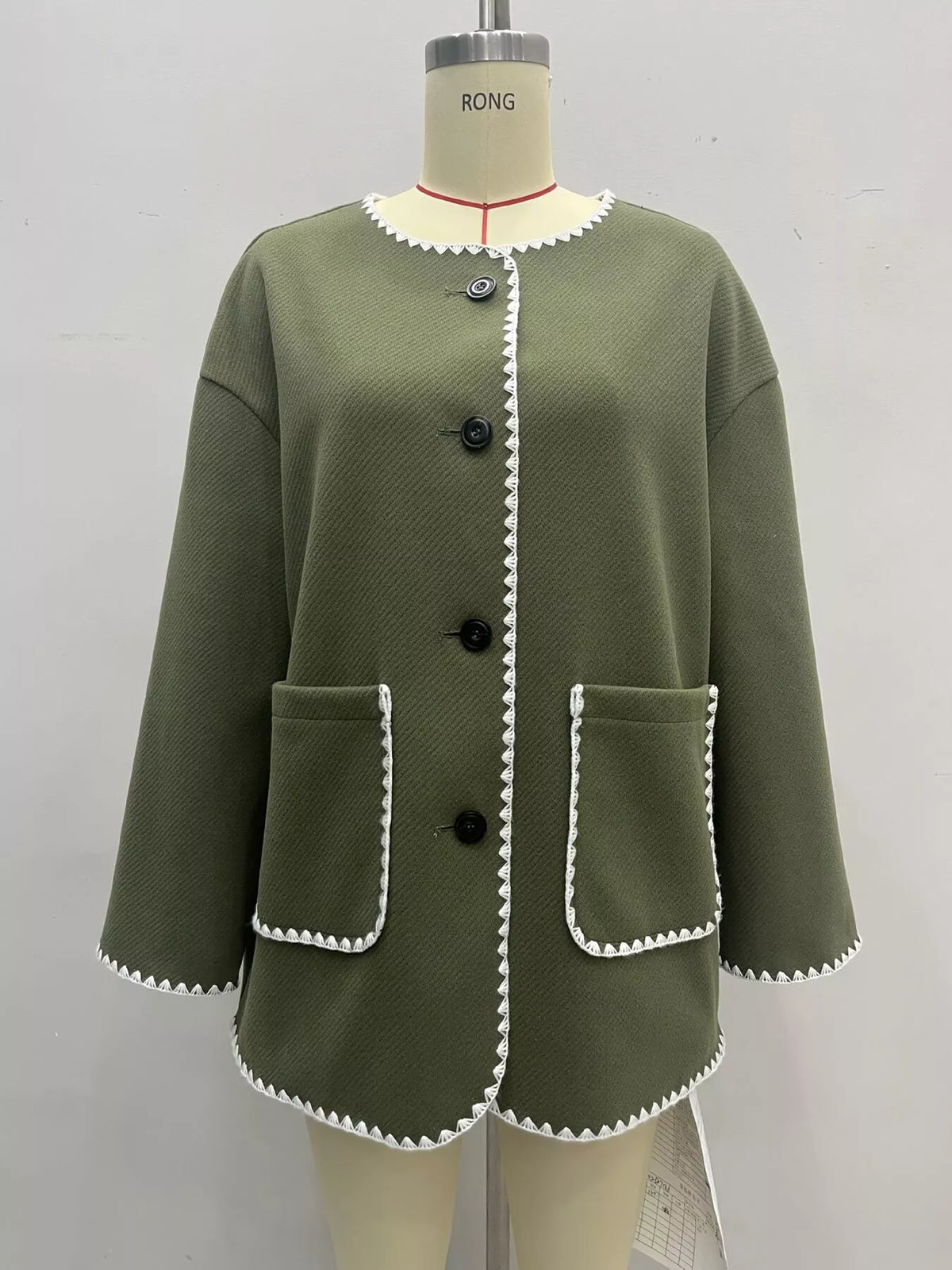 Plus size button jacket, view 6