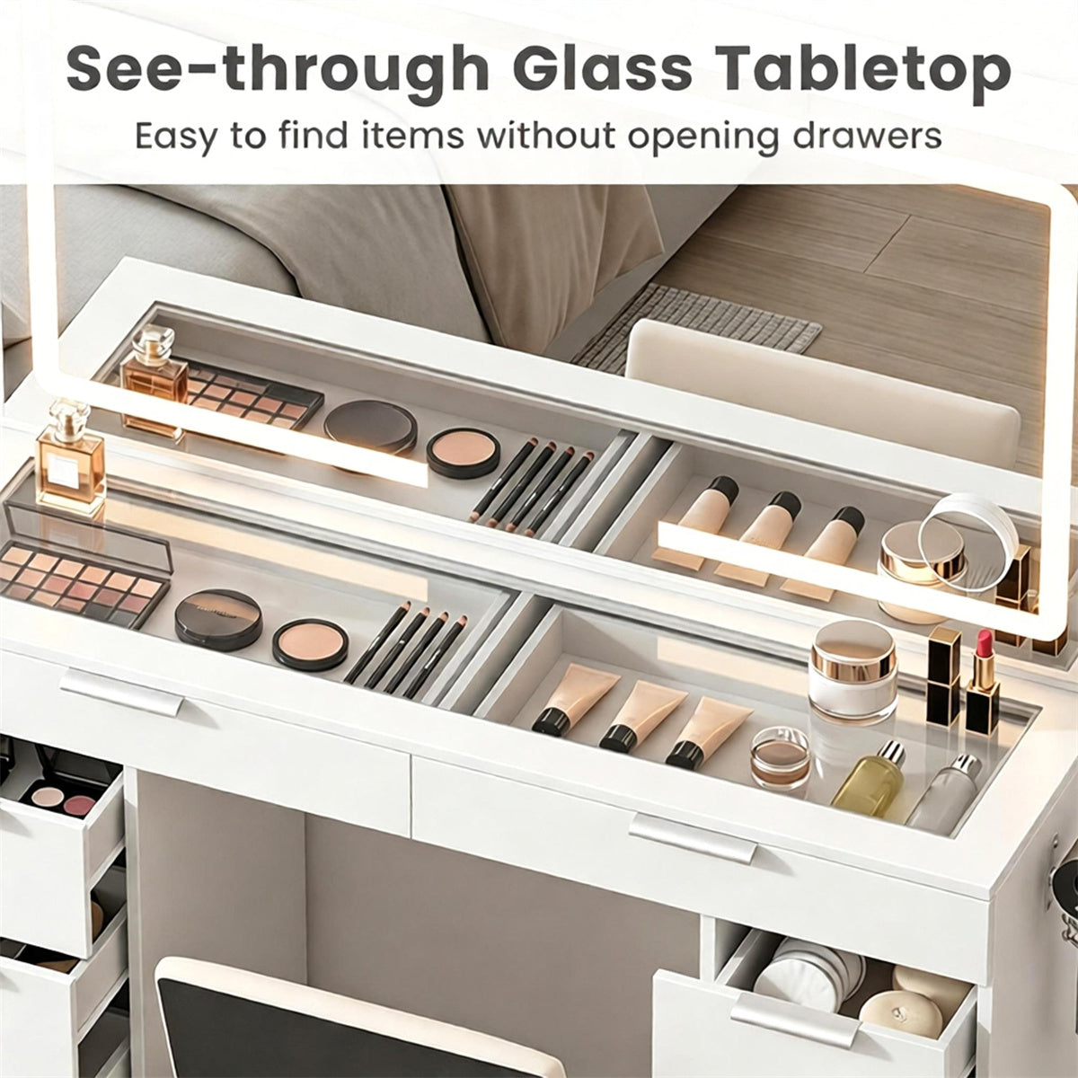 White Makeup Vanity Table