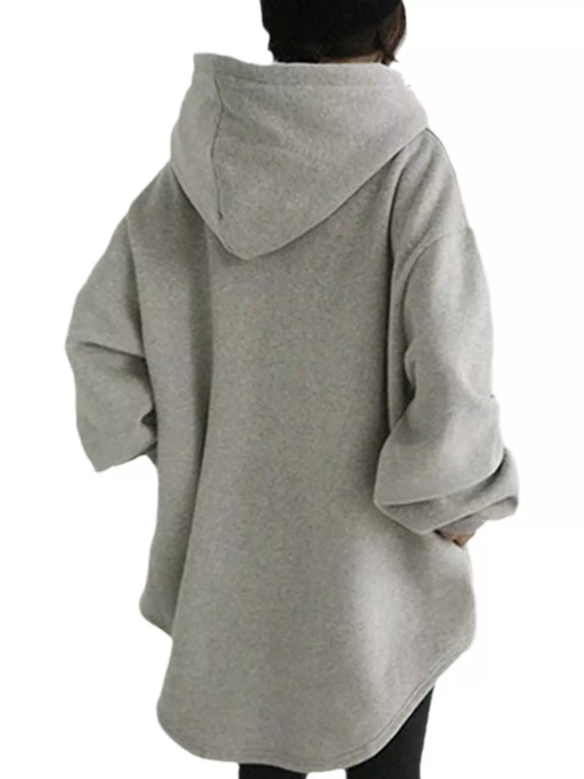 Drop shoulder drawstring hoodie, view 8