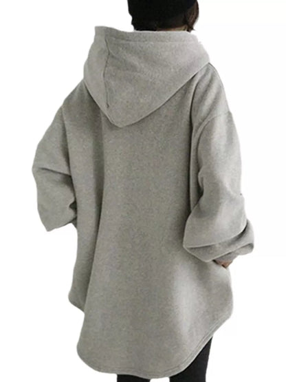Plus size drawstring hoodie, view 8