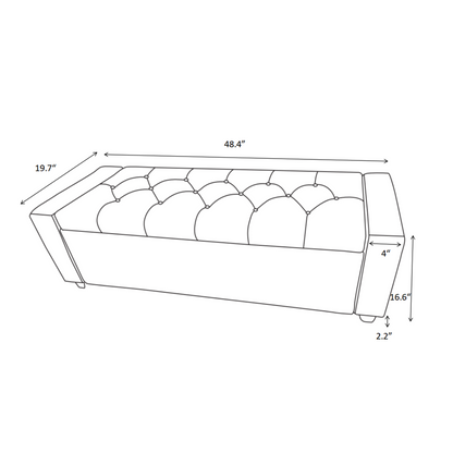 48" Storage Bedroom Bench