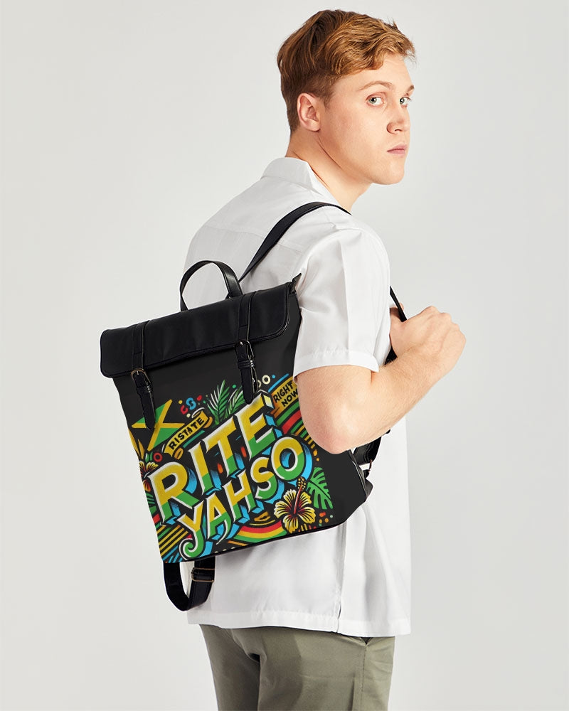 Rite Yahso - Black Casual Flap Backpack