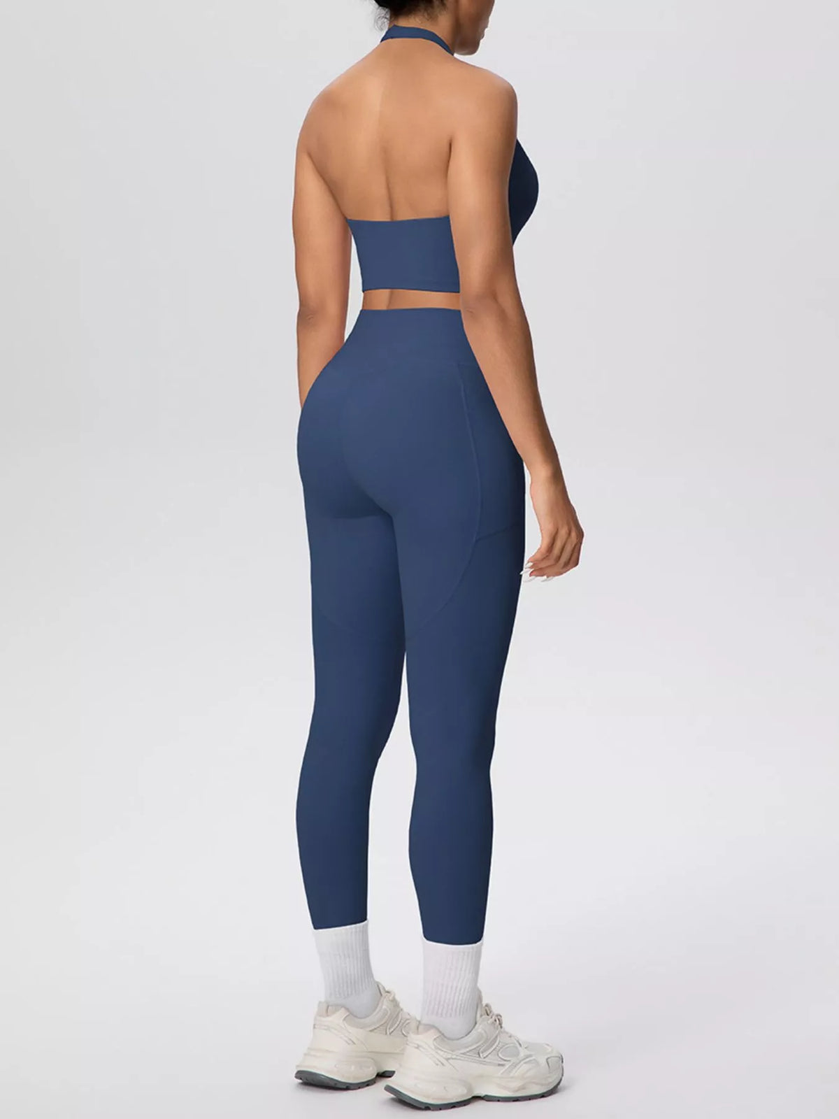 Halter Neck Crop Top & High-Waisted Leggings Set