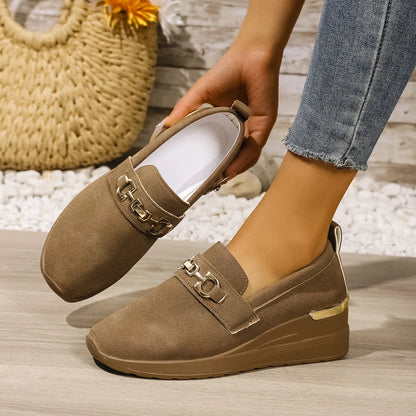 Round Toe Wedge Slip-Ons