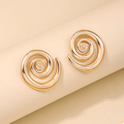 18K Gold-Plated Spiral Statement Earrings