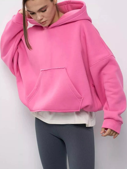 Plus size kangaroo pocket hoodie, view 34