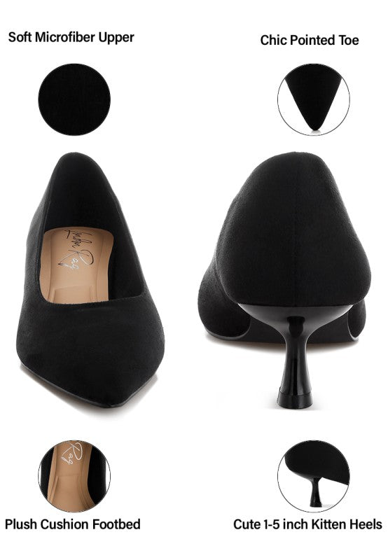 Nivara Pointy Toe Kitten Heels