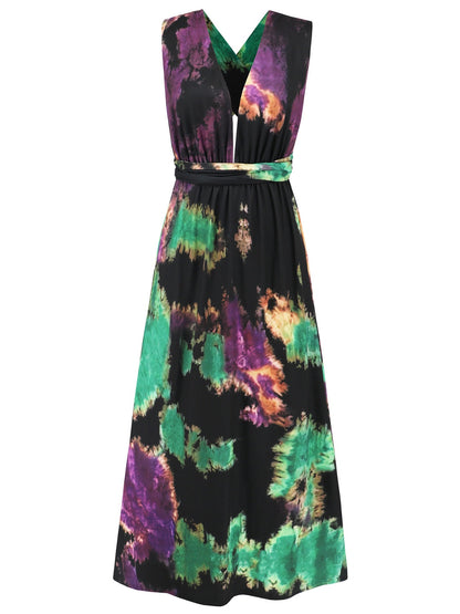 Tied Tie-Dye Sleeveless Dress