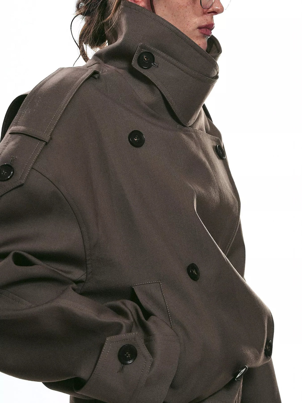 Plus size belted trench jacket, view 7