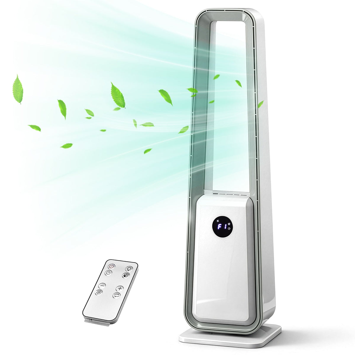 35-inch bladeless tower fan with remote, 3 speeds, 110V