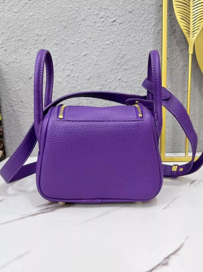 Gold-Tone Hardware Leather Crossbody Bag