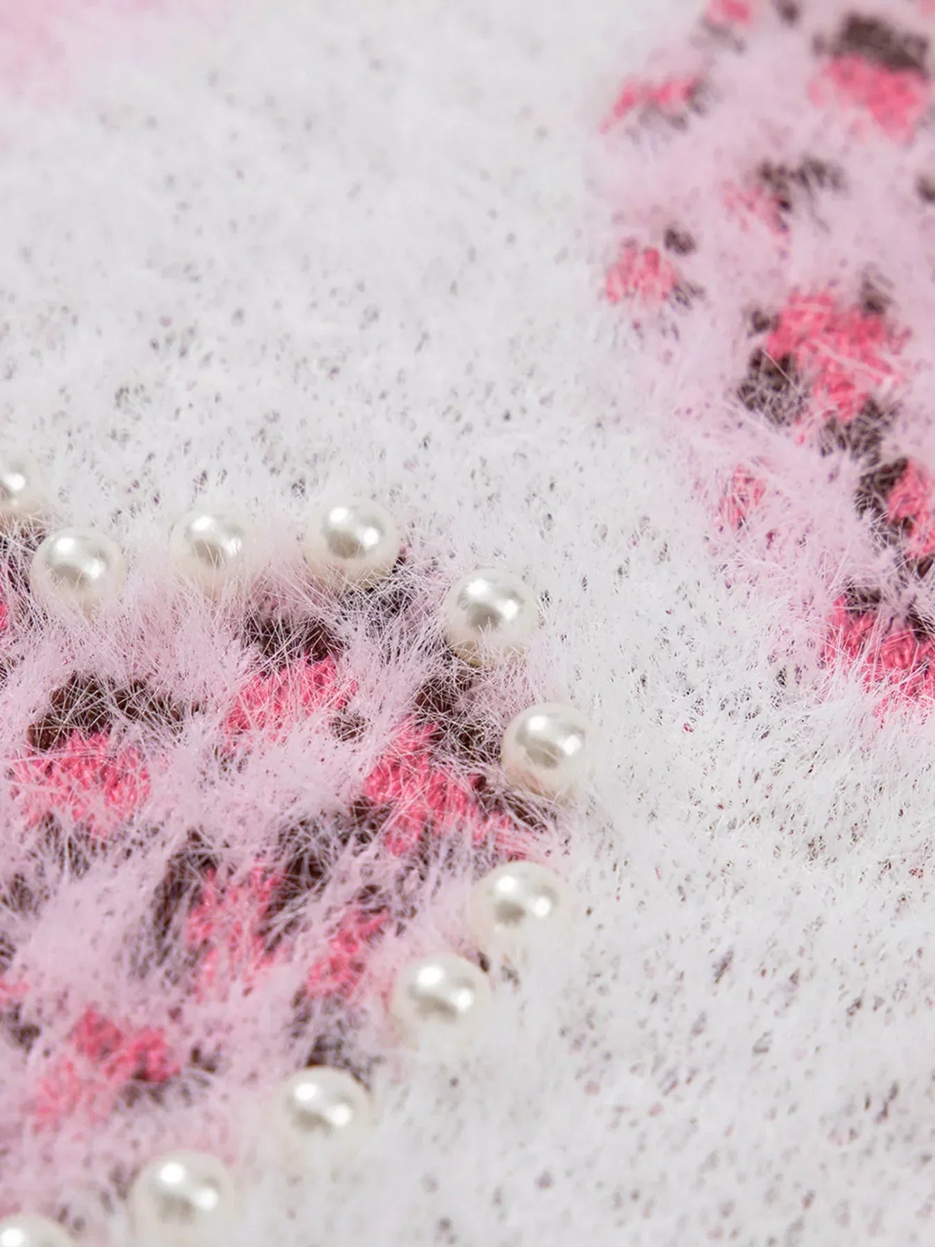 Ribbed Trim Fuzzy Sweater