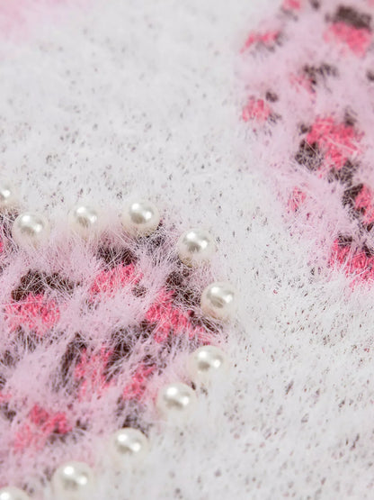 Ribbed Trim Fuzzy Sweater