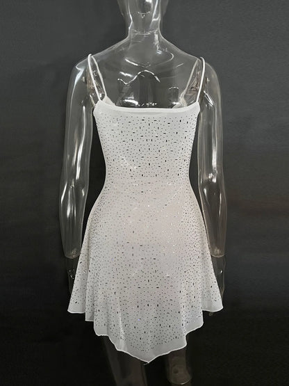Rhinestone Decor Mini Cami Dress