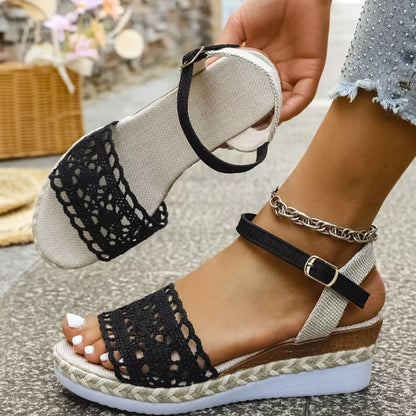 Crochet espadrille sandals, view 6
