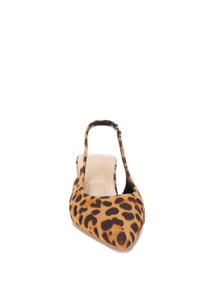 Inana Leopard Slingback Kitten Heels