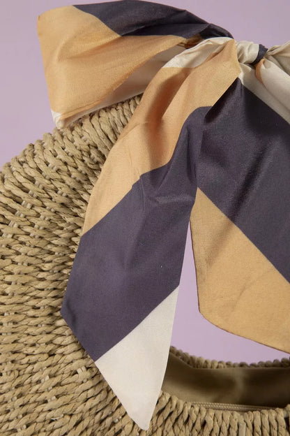 Crescent woven straw bag, view 5