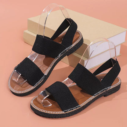 Elastic band flat sandals, view 4
