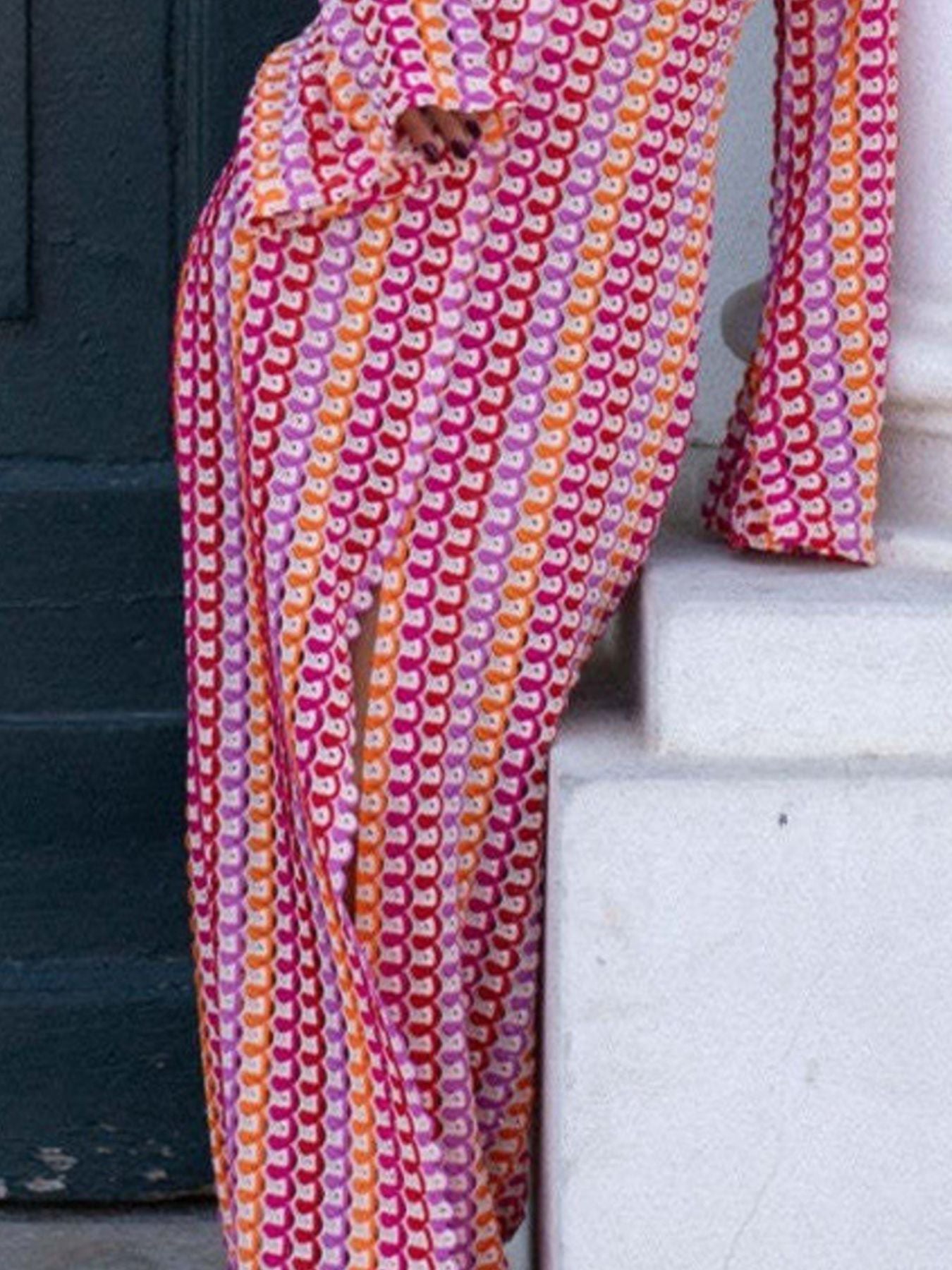 Slit Striped Knit Maxi Dress