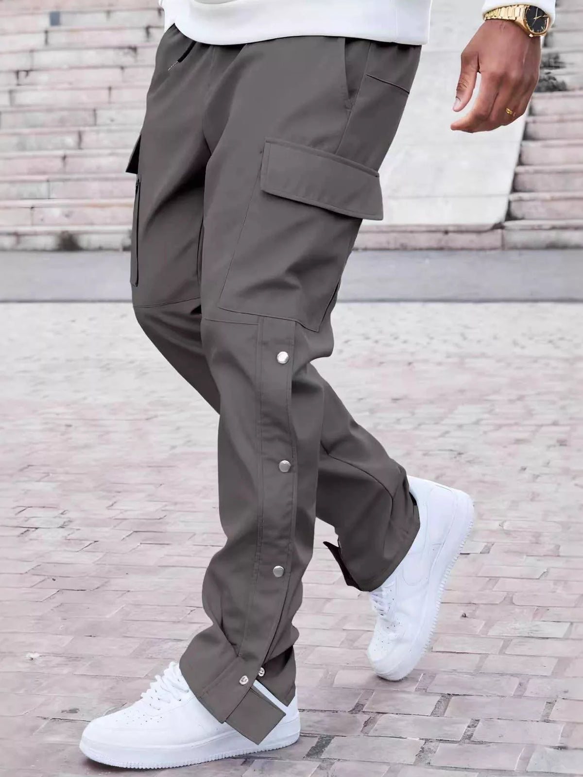 Men's Plus Size Solid Color Cargo Pants