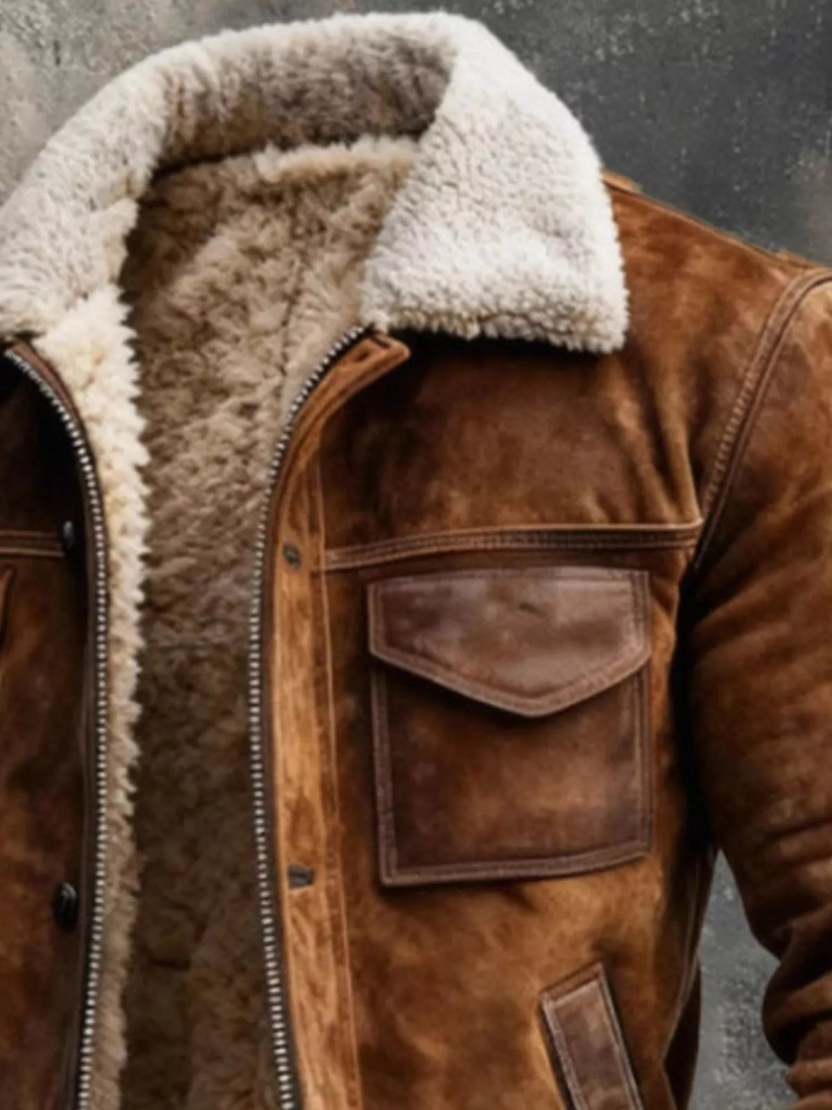 Men's plush-lined zip-up jacket, view 2