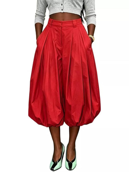 High-Waisted Ruched Balloon Pants