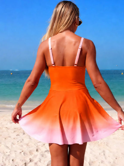 Ombre V-neck swimsuit, view 10