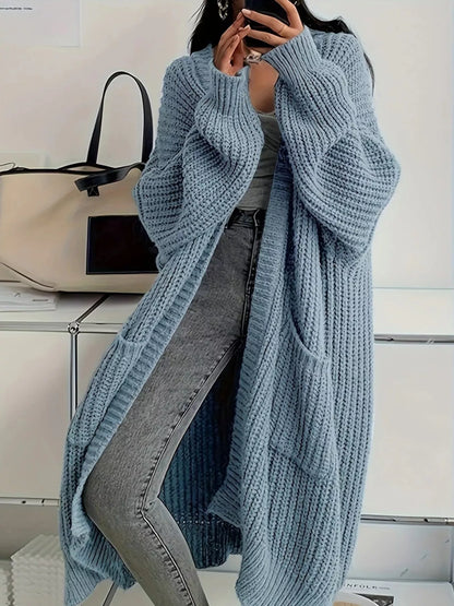 Oversized Openwork Knit Cardigan with Ribbed Trim, 11 Colors