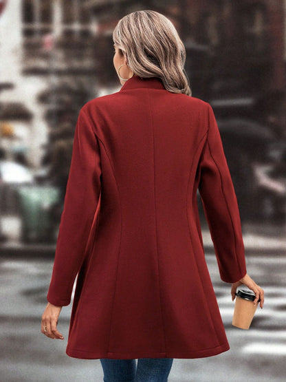 Buttoned Long Sleeve Coat