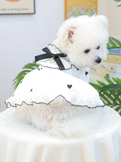 Heart-Patterned Bowknot Pet Dress