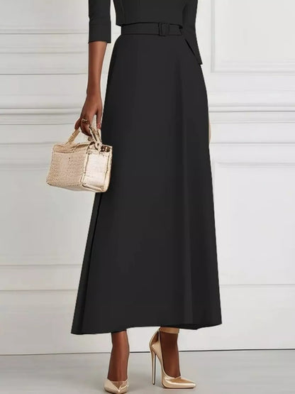 Elegant Off-Shoulder Belted Maxi Dress