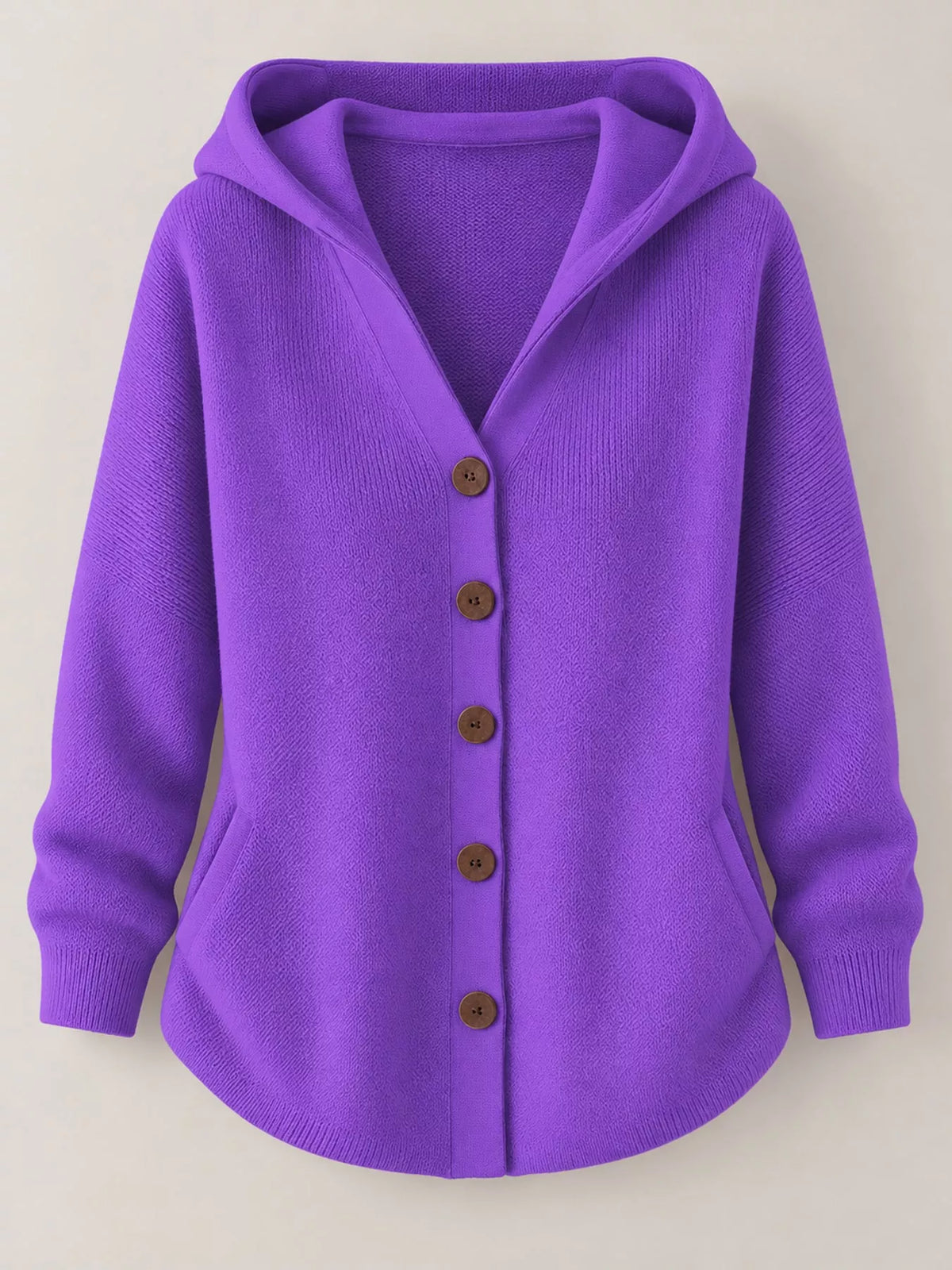 Plus Size Hooded Knit Cardigan, 12 Colors up to 5XL