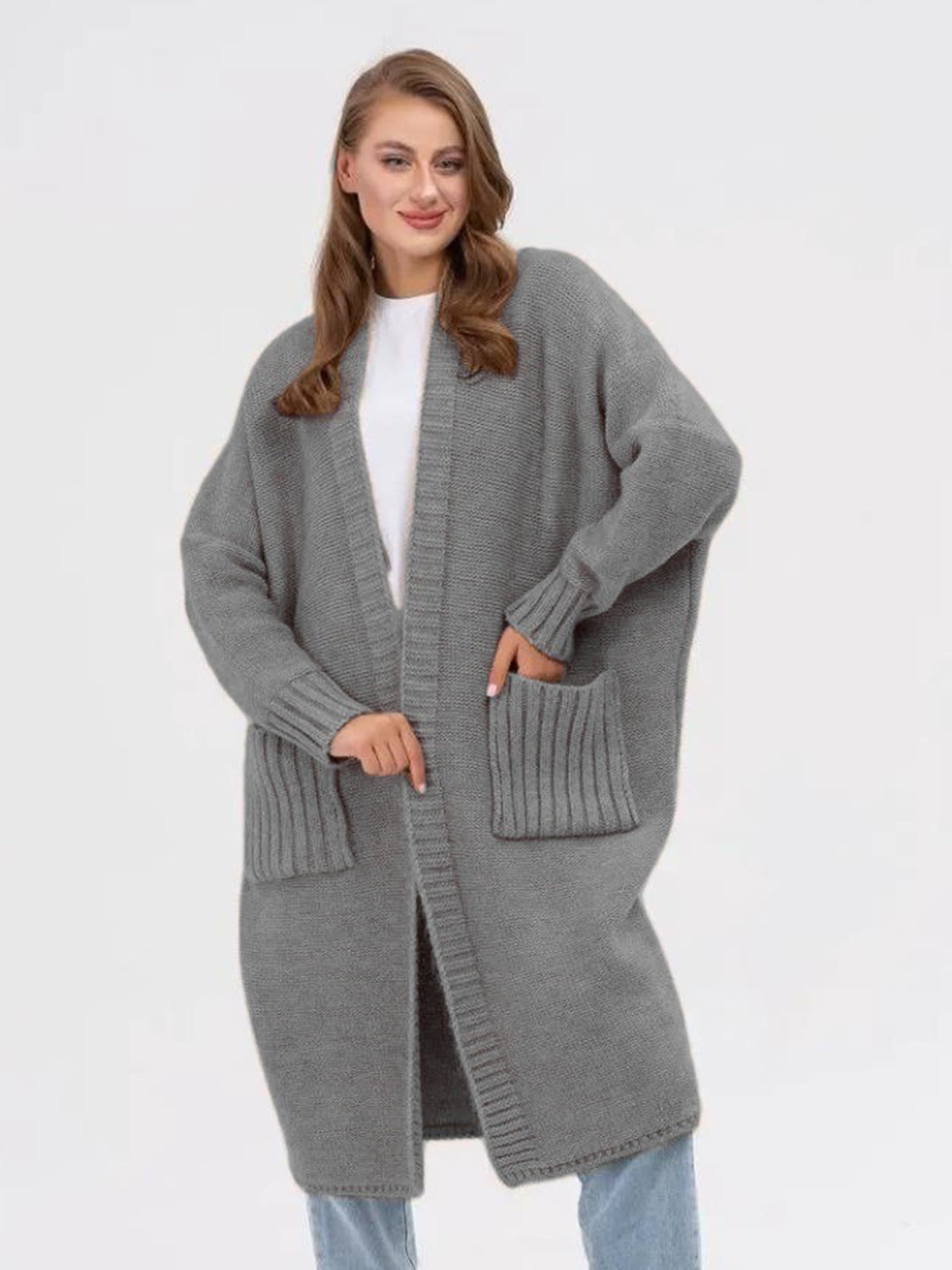 Open Front Long Sleeve Cardigan