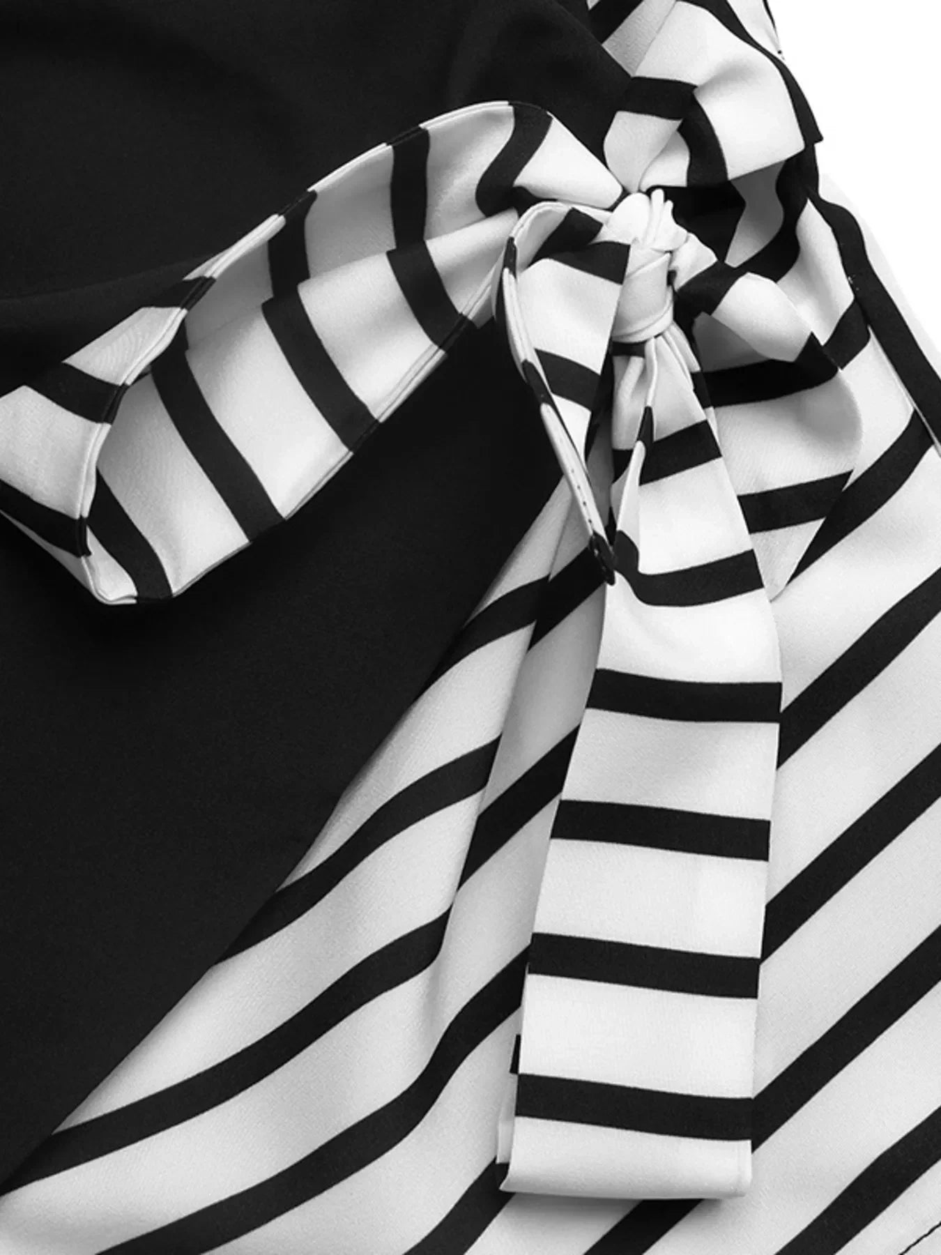 Striped Color Block Surplice Shirt