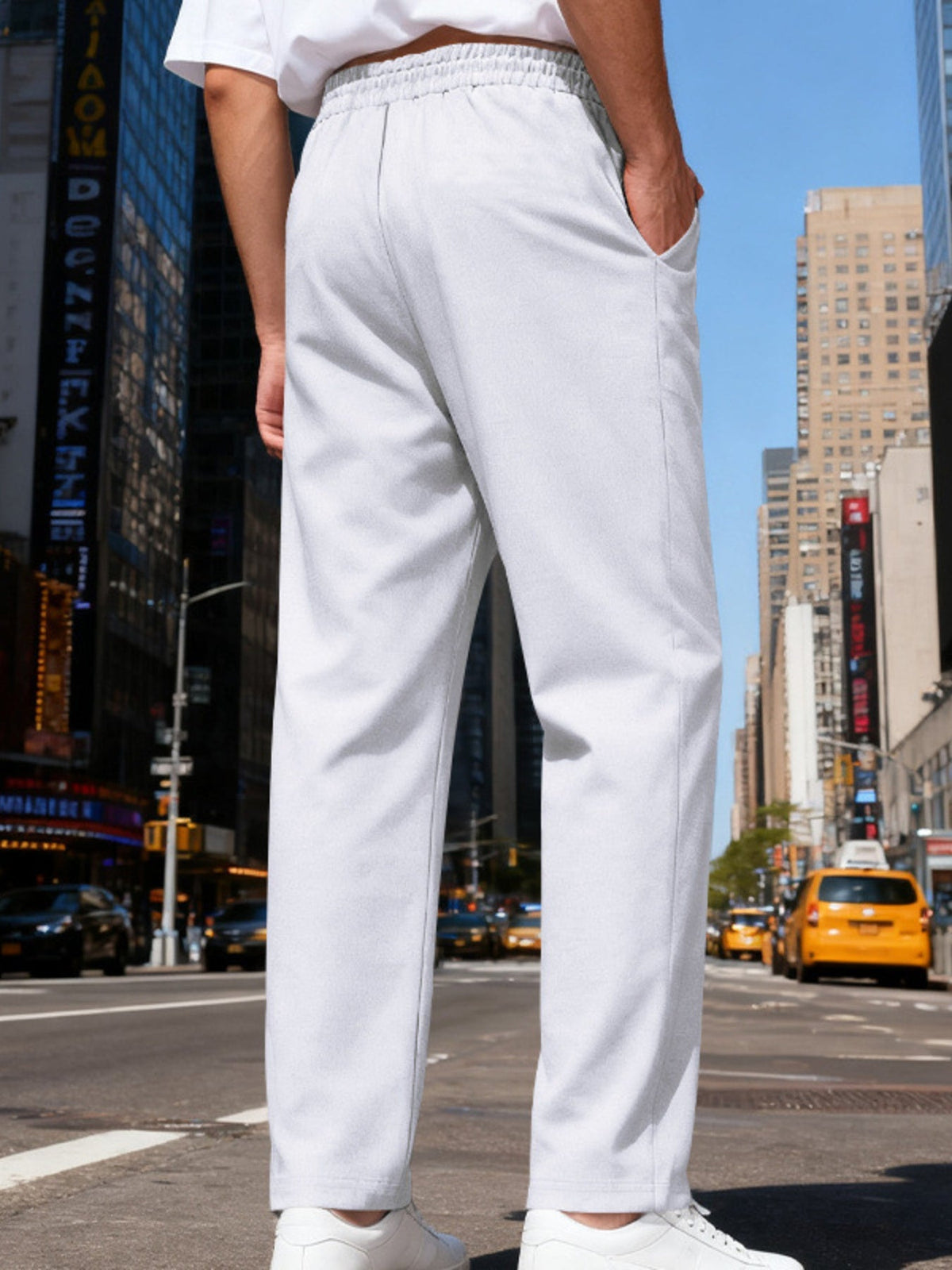 Men's Plus Size Drawstring Straight Leg Pants