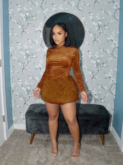 Fluffy Short Skirt Bodycon Dress