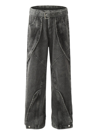 Men's Washed Wide-Leg Baggy Jeans