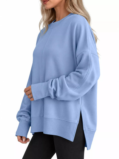 Oversized side-slit sweatshirt, view 4
